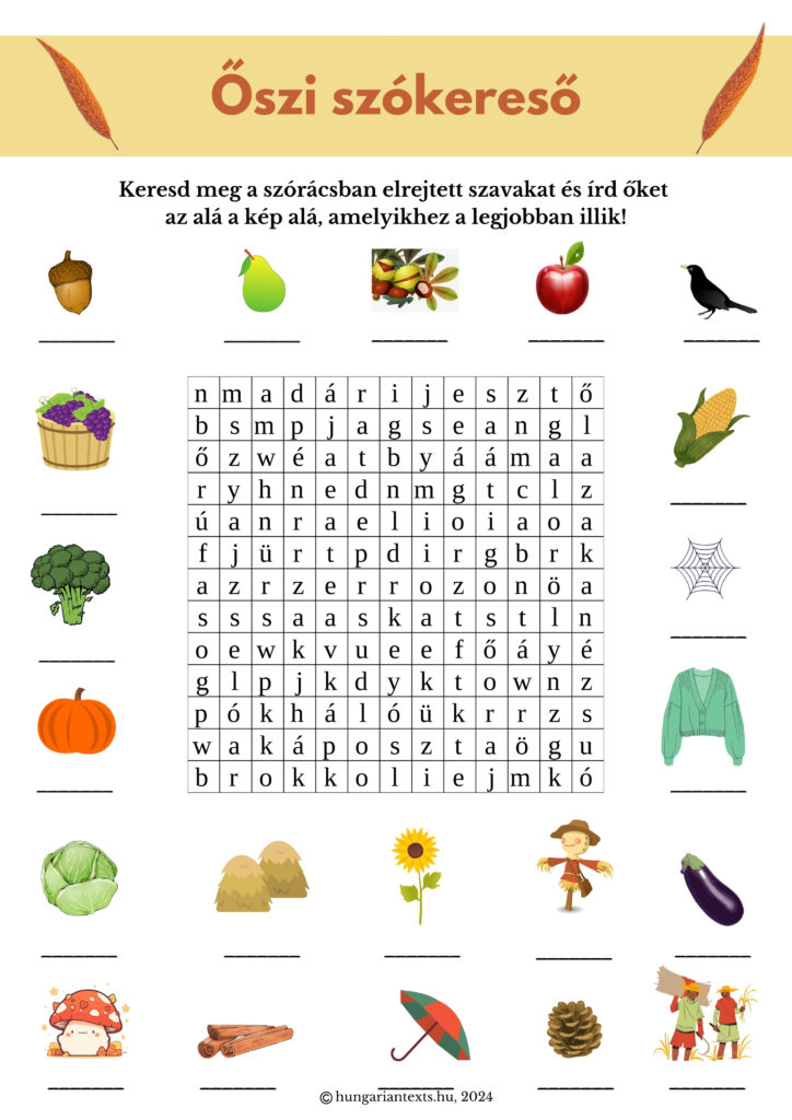 szókereső, word search puzzle