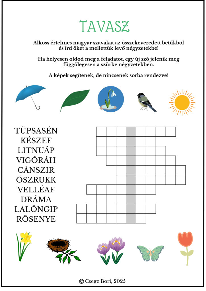 Tavaszi játékos feladat
